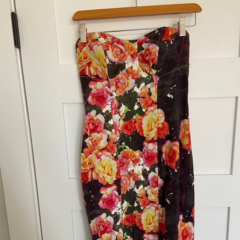 Tracy Reese size 4 floral strapless dress